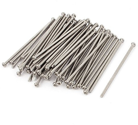 sourcing map M2 x 50 mm de acero inoxidable 304 tornillos de cabeza redonda de cruceta tornillo Phillips 60pcs