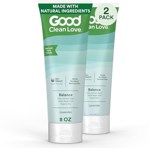 Good Clean Love Balance Feminine Wash, pH-Balanced Vaginal Moisturizer Cleanser for Women with Natural Ingredients, Gentle Cleansing Feminine Care Product, Reduces Vaginal Dryness & Odor, 8Oz (2-Pack)