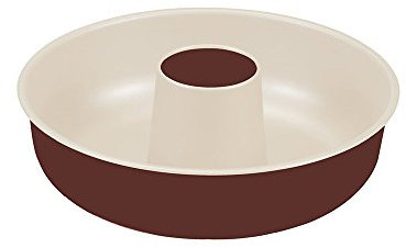 Guardini, Stampo ciambella Ø 25 cm, Fondo salvagoccia, Acciaio con rivestimento antiaderente, Crema e Cioccolato, Made in Italy, Linea Bon Ton