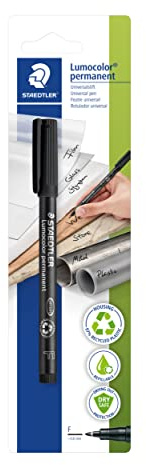 Staedtler 318-9 BKDA Lumocolor Universalstift F-Spitze circa 0.6 mm, permanent, 1 ST auf Blisterkarte, schwarz
