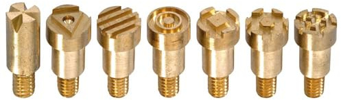 CFH Stempel-Set ST 252 – 7 Messing-Stempelaufsätze für Brandmalkolben BM 30, kreative Muster für Holz, Leder und Kork