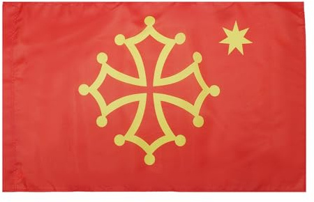 BANDIERA OCCITANIA CON STELLA 90x60cm - BANDIERA OCCITANA 60 x 90 cm foro per asta - AZ FLAG