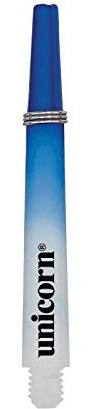 Unicorn Dartschäfte | Gripper 3 zweifarbig | strapazierfähiges Nylon | Blau und Weiß | 3 Stiele | Kurz 34,4 mm