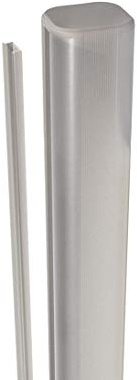 WPC Zaunpfosten 150cm 7x7cm zum Einbetonieren - Alu Steckpfosten für Erdverbau in Silber 1,5m