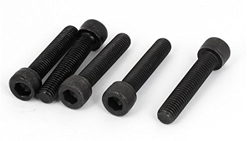 sourcing map 5 Stück Schwarz 60mm Länge M10 x 50mm Vollgewinde Innensechskant Schraube de