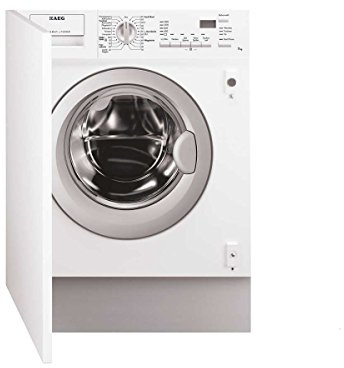 AEG L61470WDBI - Lavatrice con caricamento frontale, lavatrice (7 kg), con asciugatrice (4 kg), completamente integrata con asciugatrice/sicurezza per bambini e AquaControl, classe energetica B (1134 kWh/anno), colore: Bianco
