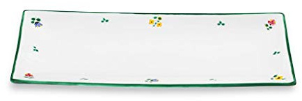 GMUNDNER KERAMIK Platte rechteckig Grösse: l= 36 cm x b= 15 cm x h= 2.8 cm Streublume Geschirr, handgemacht in Österreich