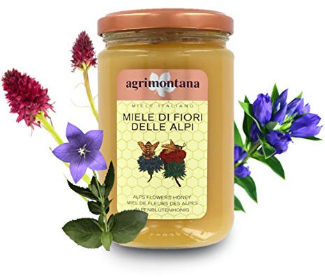 Agrimontana Miel de Fleurs des Alpes - Origine Italie - 400 Grammes