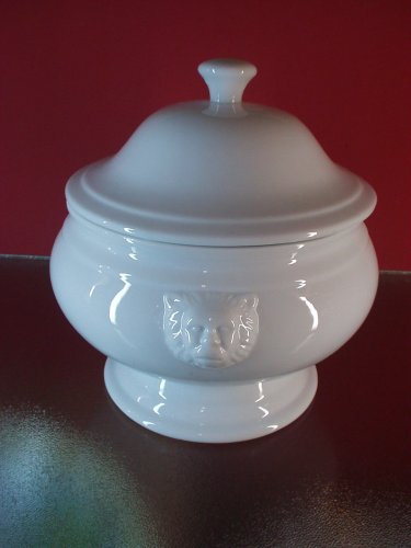 Zone Porzellan weiß Löwenkopfterrine m. Deckel, 3 l