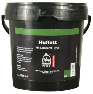 PFIFF Huffett med lorbeerolja, hästar hovvård, högkvalitativa oljor, grön, 2 500 ml