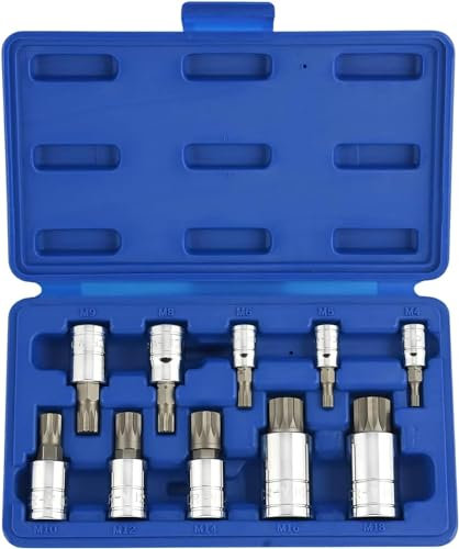 Neiko® 10056 A XZN dreifache quadratisch Bit Stecknuss Vielzahn Set, S2-Stahl | 10-teilig
