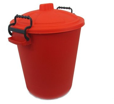 KetoPlastics Coloured 50L Litre Heavy Duty Waste Bin/Rubbish Recycle (Red)