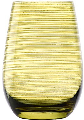 Stölzle Lausitz Wassergläser Twister Oliv 6er-Set 465 ml – Allroundgläser für Wasser, Saft & Cocktails – Hochwertige Trinkgläser aus bleifreiem Kristallglas – Spülmaschinengeeignet & stoßfest