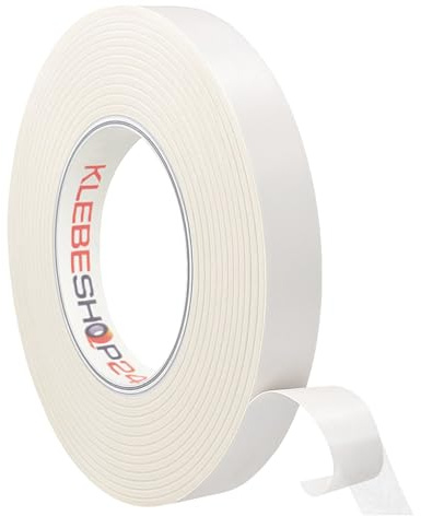 KLEBESHOP24 HyperTape doppelseitiges Klebeband 9 mm x 50 m | Universal-Klebeband, stark klebend, handreißbar