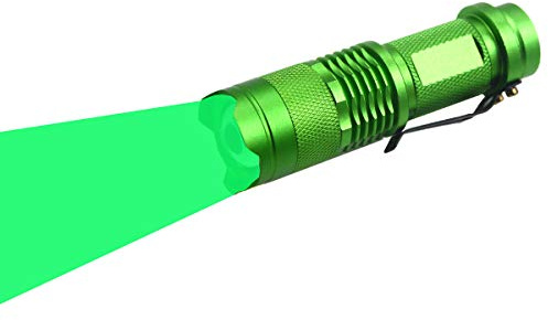 WAYLLSHINE Lampe de poche à LED verte évolutive 3 modes longue portée faisceau vert lampe de poche, lampe de poche LED verte avec lumière verte LED verte pour détection de nuit - Green House