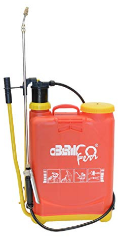 Bricoferr BF8516 - Mochila pulverizador con lanza extensible anti corrosión, capadad 16 L, Rojo