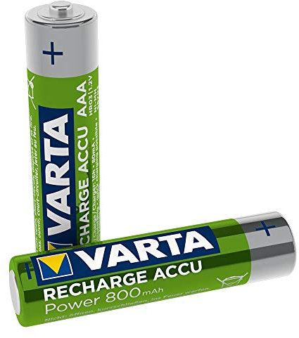 Varta Batteria Ricaricabile AAA MiniStilo, 800 mAh, 2 Pezzi