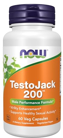 NOW Foods Supplements, TestoJack™ 200 with Tongkat Ali, Tribulus, Maca and Horny Goat Weed, 60 Veg Capsules