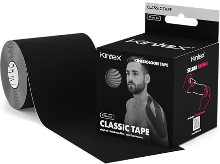 Kintex Bande Kinésiologie Tape Classic, 7,5 cm x 5 m, Bande de Kinésiologie Hypoallergénique et Résistante à l’Eau, Bande Physiothérapeutique, Bande Médicale, Sport et Physiothérapie