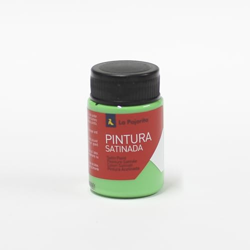 La Pajarita Pintura Satinada al Agua Verde Césped 35ml – Pintura Multisuperficie, Acabado Satinado, Alta Cubrición