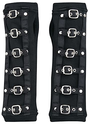 Poizen Industries Buckle Cuffs Frauen Stulpen schwarz Gothic