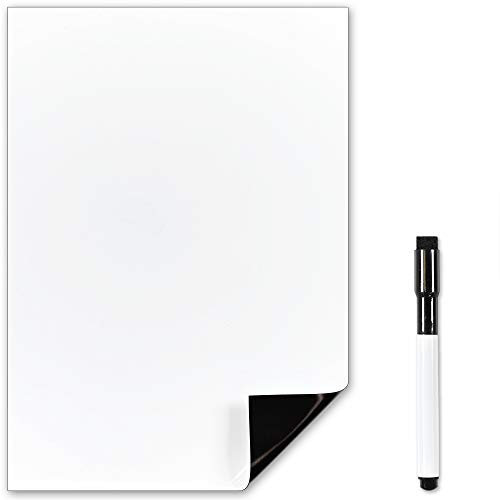 The Magnet Shop Tafel Kühlschrankmagnet, flexibel und magnetisch, trocken abwischbare Memotafel mit trocken abwischbarem Stift – Notiztafel, Essensplaner (weiß, A3 (42 x 30 cm)
