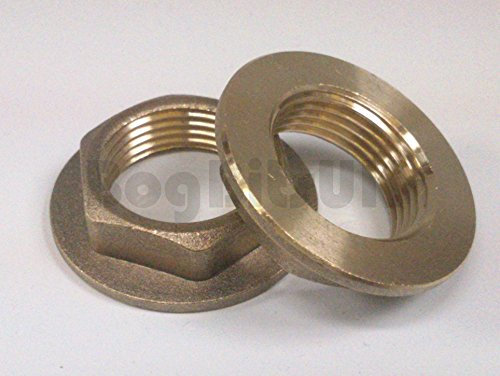 Brass Replacement 1/2 BSP Flanged Metal Tap Backnut - 1 Pair