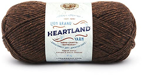 Lion Brand Yarn Company Heartland-Garnknäuel, 142 g, 100% Acryl, Sequoia, 10,89 x 10,89 x 22,95 cm, 136-126