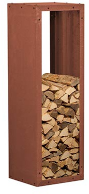 prima terra Kaminholzregal Kaminholzunterstand Brennholzregal Kaminholz Aufbewahrung Bausatz Edelrost Maße 118x38cm Tiefe 35cm