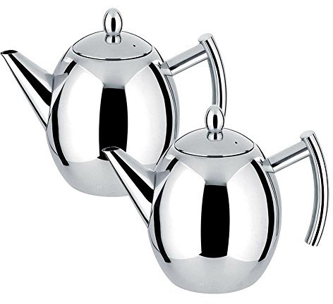 Yosoo Théière Cafetière en Acier Inoxydable argentée avec Filtre Infuser, Grande capacité 1L Argent