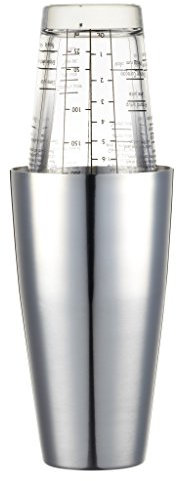 BarCraft Shaker à Cocktails en Verre avec Recettes Graduées Imprimées, 700 ML