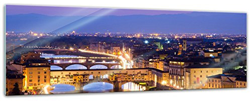 Bilderdepot24 Glasbild - Florenz - Italien - 120x40 cm - Deko Glas - Wandbild aus Glas - Bild auf Glas - Moderne Glasbilder - Glasfoto - Echtglas - kein Acryl - Handmade