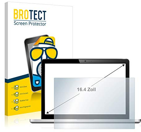 BROTECT Schutzfolie für Displays 16.4 (41.7 cm) [364x205 mm, 16:9] | Entspiegelnder Displayschutz Made in Germany Notebooks Matte Displayschutz-Folie Anti-Reflex Einfache Montage