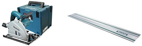 Makita SP6000J - Sierra de Incision 165 mm + 194368-5 - Guia De Carril De 1.4 M Para Sierras Circulares Y De Incision