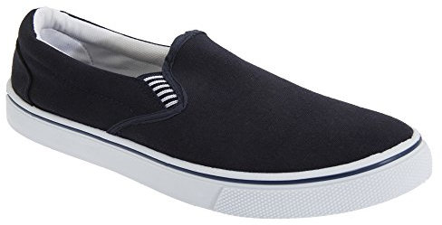 DEK Canvas Slip On Mens Shoes Navy Blue (7 UK)