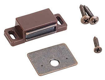 Box of 65- 15lb Single Magnetic Catches Brown/Bronze Retail Pack. Shutter Hardware