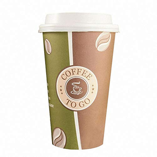 1-PACK Kaffeebecher Premium Coffee to go mit Deckel, Pappe beschichtet 400 ml, 50 Stück