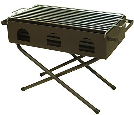 Imex El Zorro – Barbacoa Plegable Parrilla Cincada | 50x26x45 cm | Hierro Pintado Resistente al Calor hasta 800 °C | Ideal para Camping, Terraza y Espacios al Aire Libre