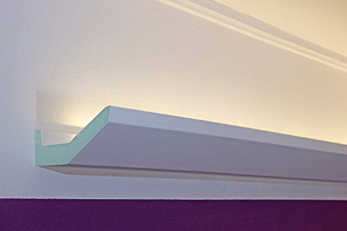 BENDU LED Stuckleiste indirekte Beleuchtung Decke DBML-70-PR | 70x45mm | moderne Lichtvouten-Profile aus Hartschaum | Decken-Leisten leicht, lichtundurchlässig, feuchtraumtauglich