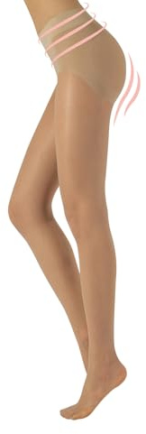 CALZITALY MEDIAS REDUCTORAS DE MUJER | PANTY PUSH UP | NATURAL, NEGRO | S, M, L, XL | CALCETERÍA ITALIANA | (M, NATURAL)
