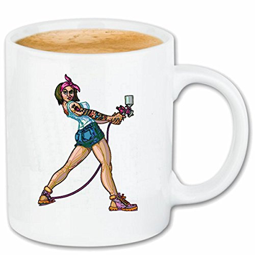 Reifen-Markt Kaffeetasse LACKIERER BRAUT AUTOLACKIERER AUTOLACKIEREREI AUTOLACK LACKIER TATTOO AIRBRUSH Keramik 330 ml in Weiß