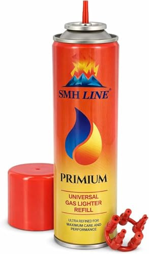 Rsonic Universal Butan Feuerzeuggas (100ml) - Mit Steck Adaptern zum Nachfüllen von Feuerzeugen