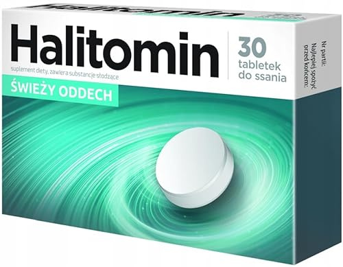 Aflofarm HALITOMIN - 30 pastilles - Aide à conserver une haleine fraîche plus longtemps et à laisser une agréable sensation de fraîcheur en bouche