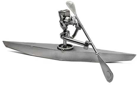 STEEMO Schraubenmännchen Kajak Kanu Paddeln Geschenk Metall-Art-Deko 23x19x9 cm