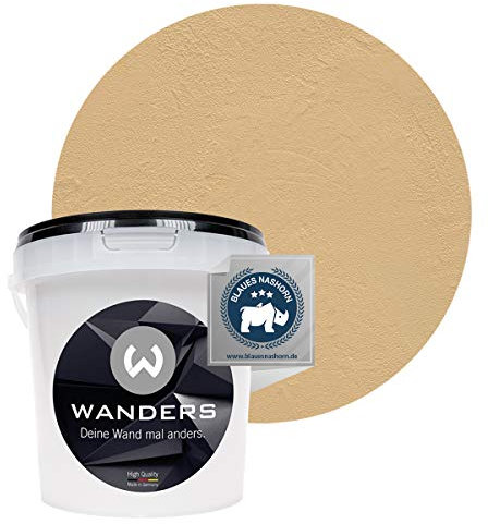 Wanders24 Venezia Stein-Optik (1 Liter, Creme) Wandfarbe zum Spachteln, 6 Farbtöne erhältlich, Italien für Zuhause, Strukturpaste Made in Germany