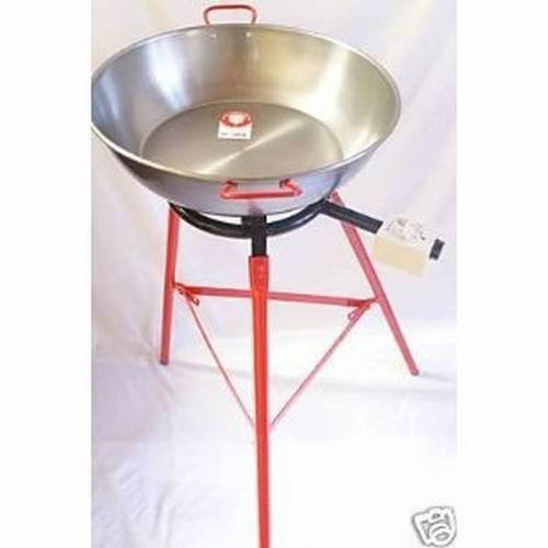 KIT POELE A PAELLA CREUSE Ø 50 BRULEUR Ø 30 ET TREPIED RENFORCE /40 parts - A17-Kit50cmcreuse30c