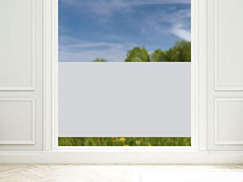 Fensterfolie Milchglas Sichtschutzfolie – Blickdicht & lichtdurchlässig – Selbstklebende Sichtschutzfolie für Fenster & Glastüren – zuschneidbar – viele Größen für Bad, Küche & Wohnzimmer (80x57cm)
