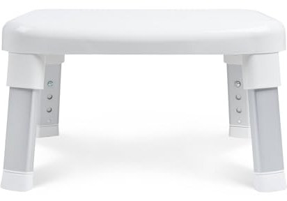 Weinberger Fußhocker Tritthocker | Einstiegshilfe Badewanne | Trittstufe Waschbecken | Höhenverstellbar | Anti-Rutsch | Moderne Badezimmerhilfe für Senioren und Kinder | Modell 43910 | Weiß