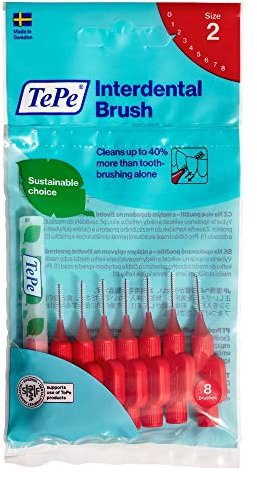 Tepe Interdentalwinkel, Größe 2, rot, 0,5 mm, 6 Stück