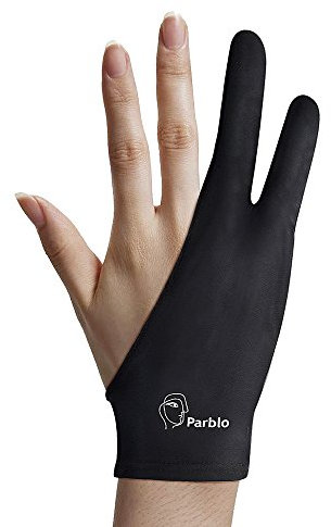Parblo PR-01 Artiste Gant de Dessin À Deux Doigts pour Graphiques Tablette Création d'art et iPad Pro Crayon Gant Anti-fouling, Bon pour la Main Droite ou la Main Gauche